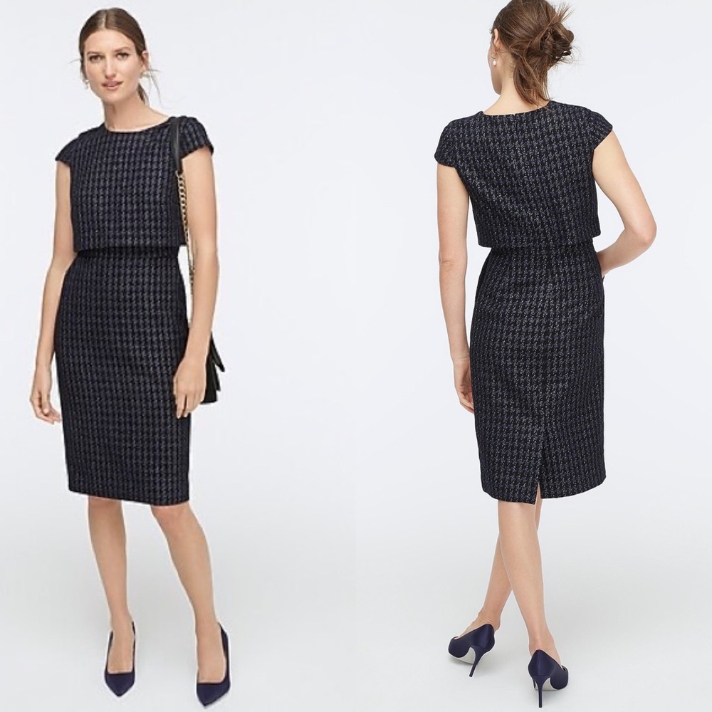 J.Crew Going Places Dress In Shadow Houndstooth